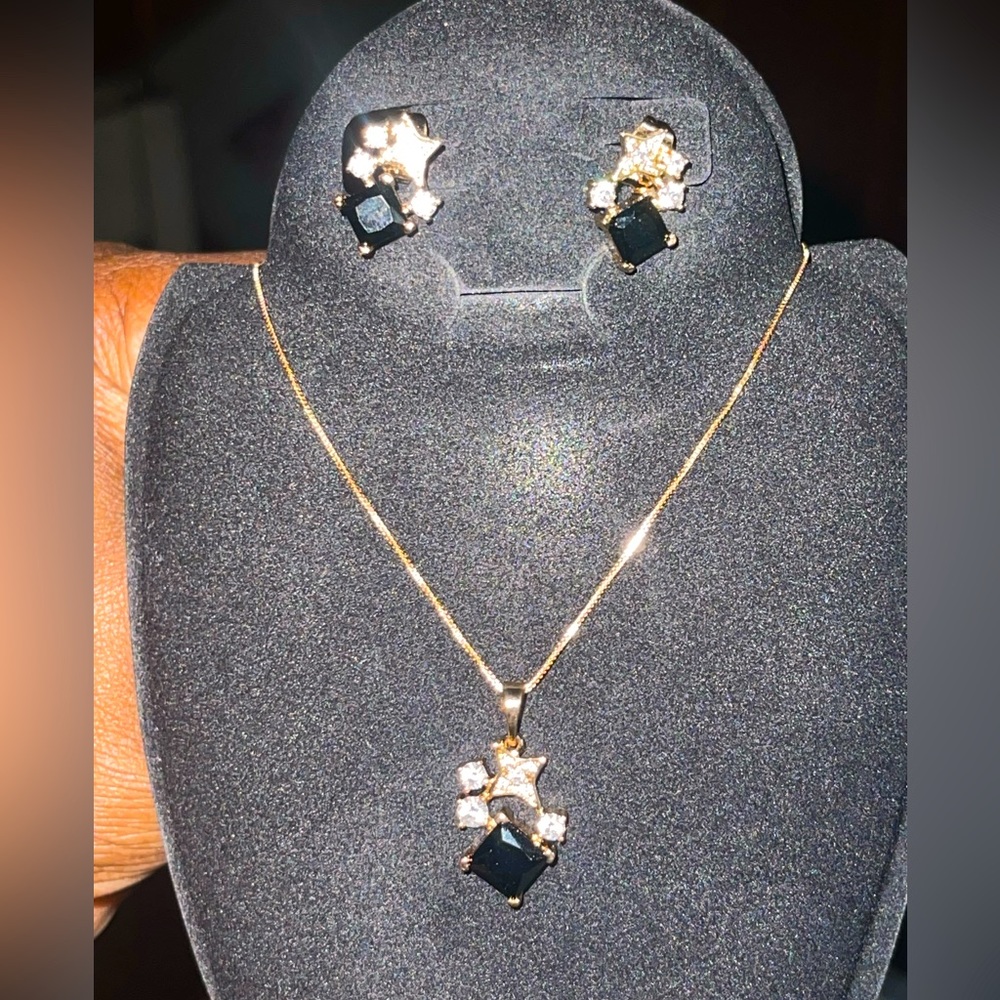 Rose Gold Filled Black Jewelry set